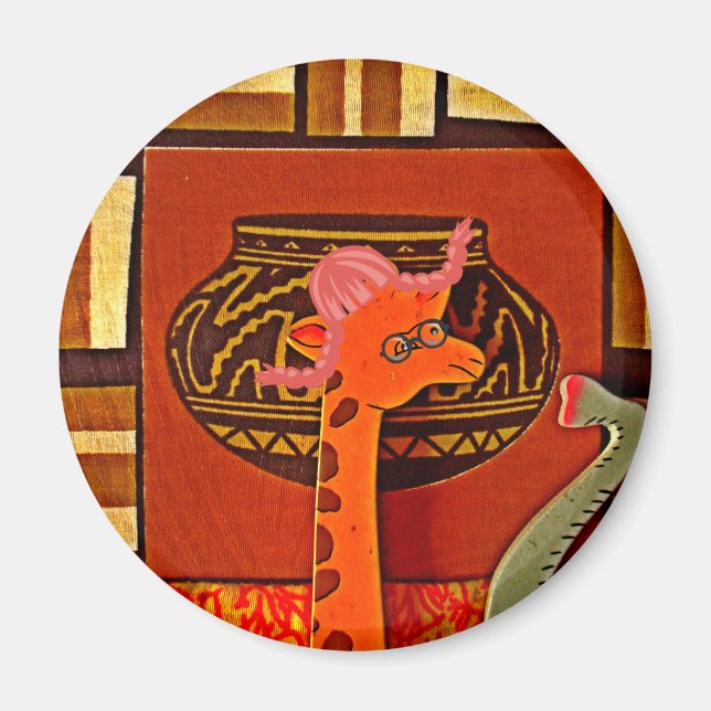 Giraffe Hat Art-utskrift Magnet (Framsidan)