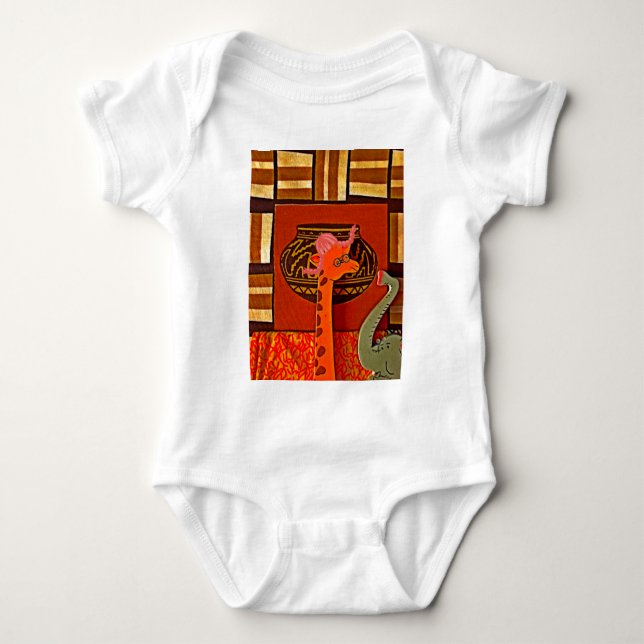 Giraffe Hat Art-utskrift T-shirt (Framsida)