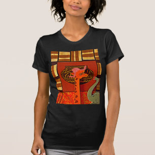 Giraffe Hat Art-utskrift T-shirt