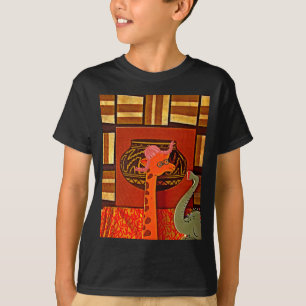 Giraffe Hat Art-utskrift Tee