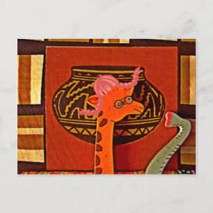 Giraffe Hat Art-utskrift Vykort