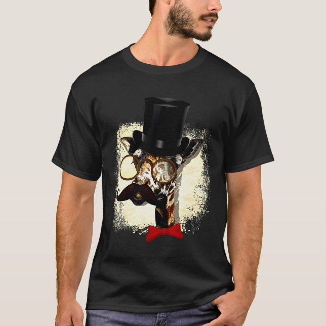 Giraffe Hat och Big Mustache T Shirt (Framsida)