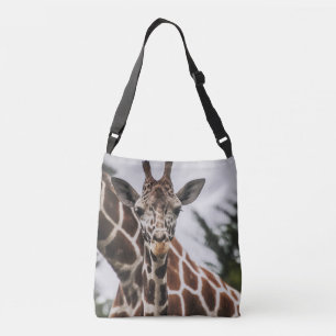 Giraffe head Giraffe päls print African Animal Axelväska