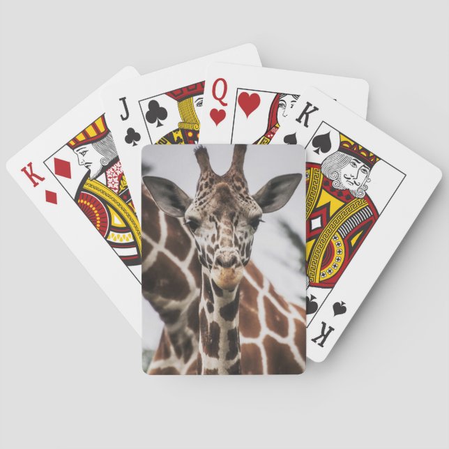 Giraffe head Giraffe päls print African Animal Casinokort (Baksidan)