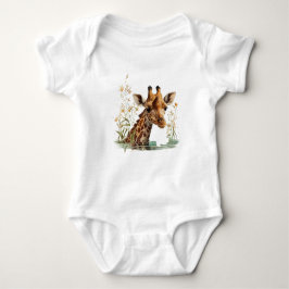 Giraffe Head med Flowers T Shirt