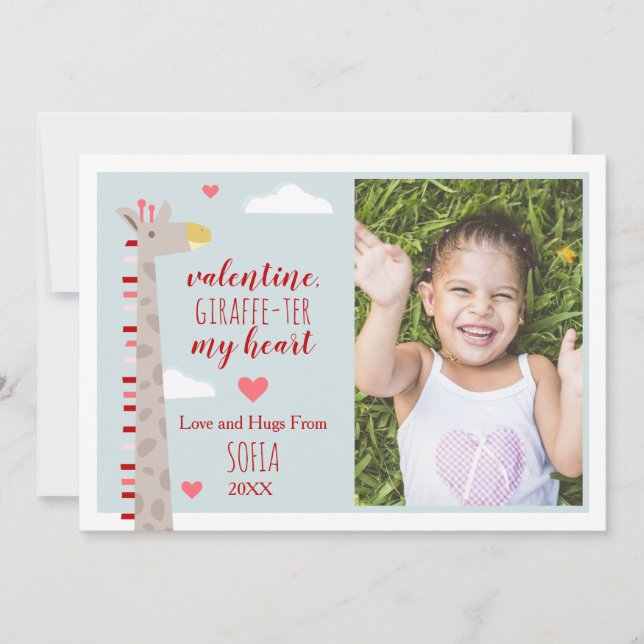 Giraffe Heart Cute Pun Valentine Photo (Framsida)