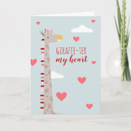 Giraffe Heart Valentine Pun Kort