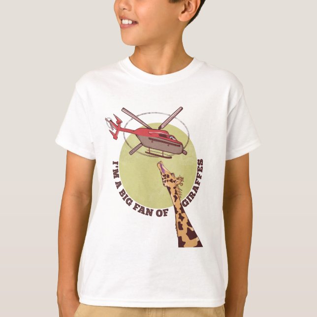 Giraffe Helicopter T Shirt (Framsida)