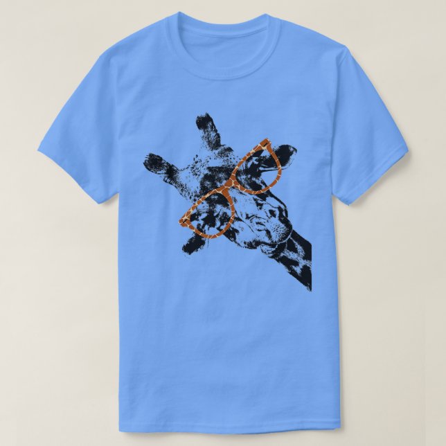 Giraffe Hipster Giraffe Pattern Print Glasses T Shirt (Design framsida)