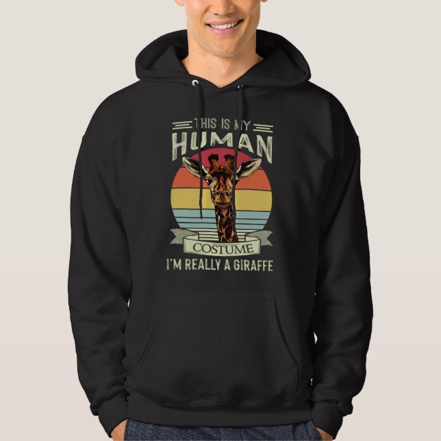 Giraffe Human costume Giraffes Retro Africa Hoodie (Framsida)