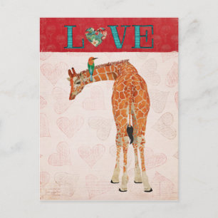 GIRAFFE & HUMINGBIRD KÄRLEK vykort