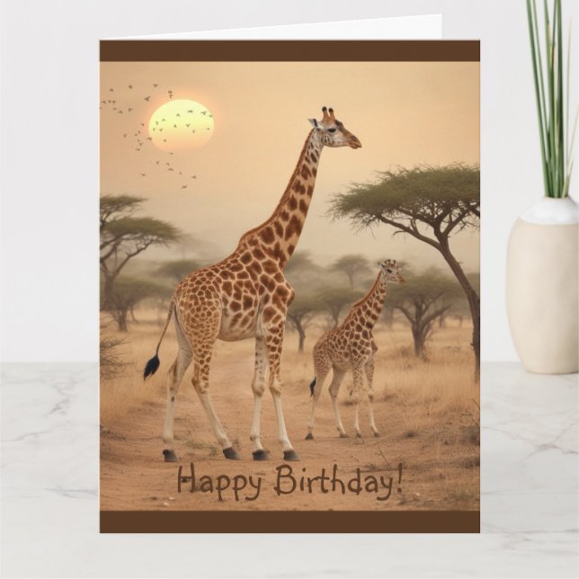 Giraffe i Afrika Kort (Framsida)