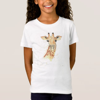 Giraffe i bläck och vattenfärg t shirt