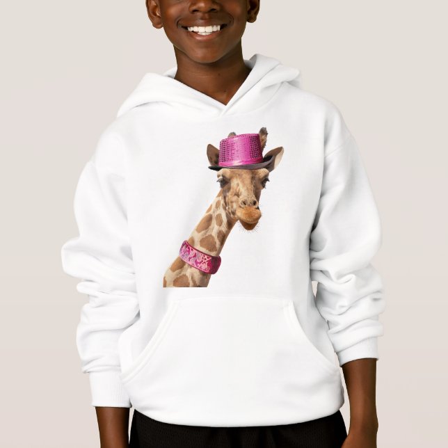 Giraffe i en glatt rosa t shirt (Framsida)