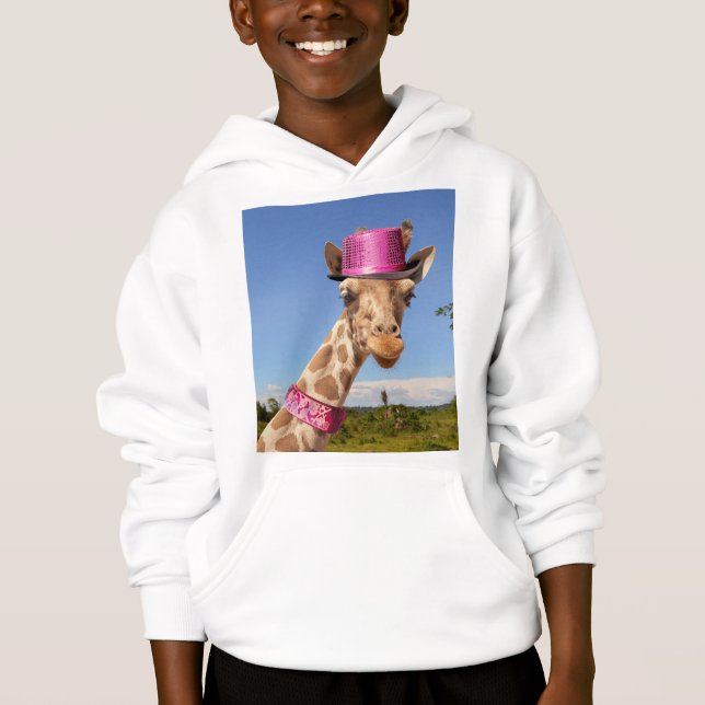 Giraffe i en glatt rosa t shirt (Framsida)