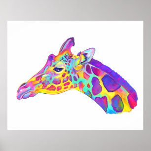Giraffe i Färg Poster