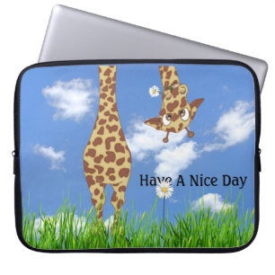 Giraffe i gräs med Daisy Laptop Fodral