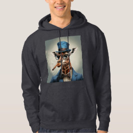 Giraffe i top hat med cigarr hoodie