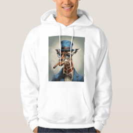 Giraffe i top hat med cigarr hoodie