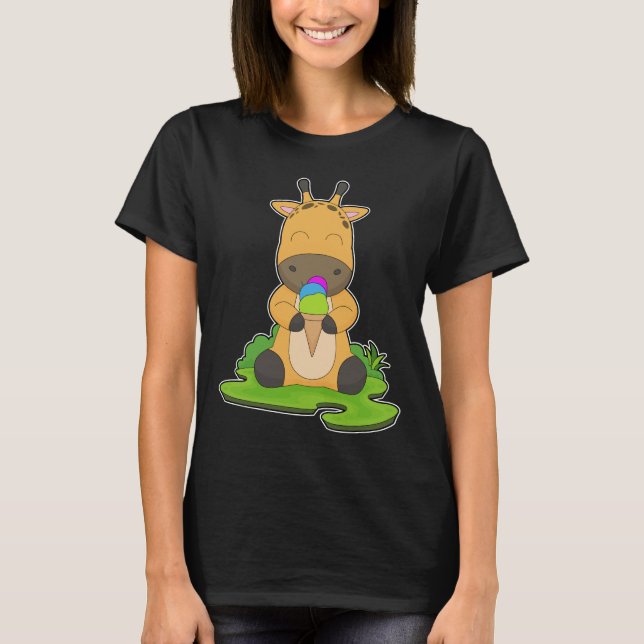 Giraffe Ice cream cone T Shirt (Framsida)