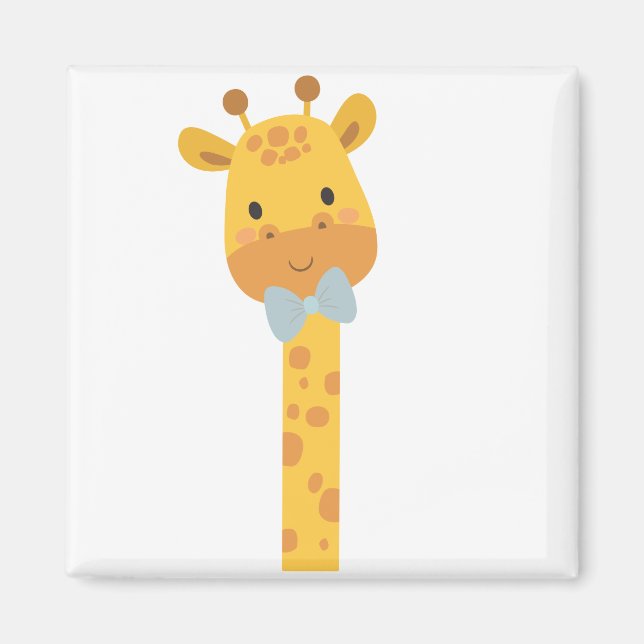 Giraffe, illustration av djur magnet (Framsidan)