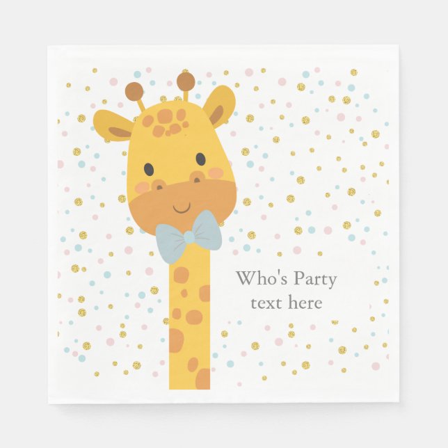 Giraffe, illustration av djur pappersservett (Framsidan)