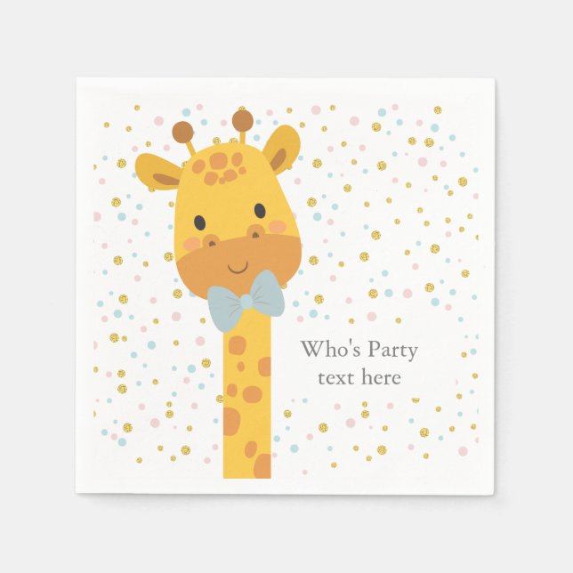 Giraffe, illustration av djur pappersservett (Framsidan)