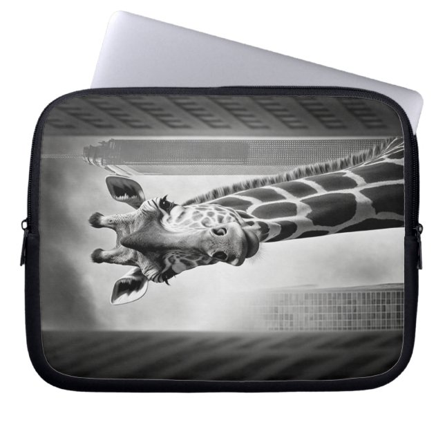 Giraffe in a Cityscape Laptop Fodral (Framsidan)