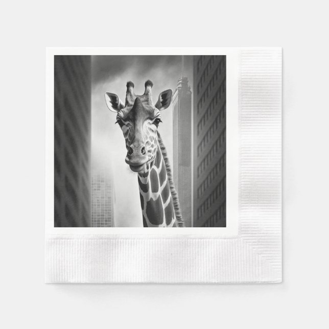 Giraffe in a Cityscape Pappersservett (Framsidan)
