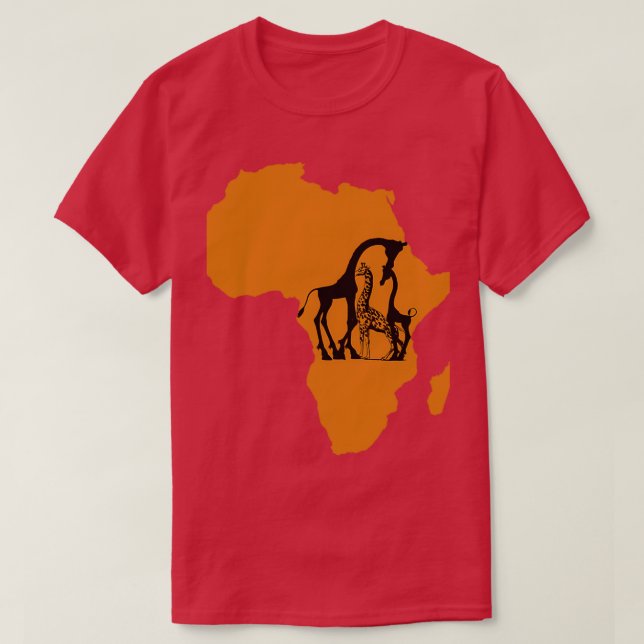 Giraffe in Africa Map T Shirt (Design framsida)