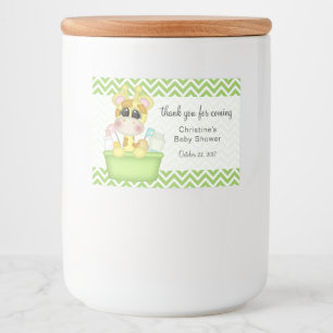 Giraffe in Bath Tub Baby Shower Tack Mat Etiketter