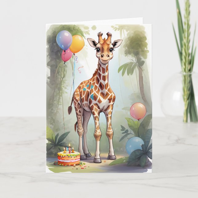 Giraffe in Jungle Celebrating | Kort (Framsida)