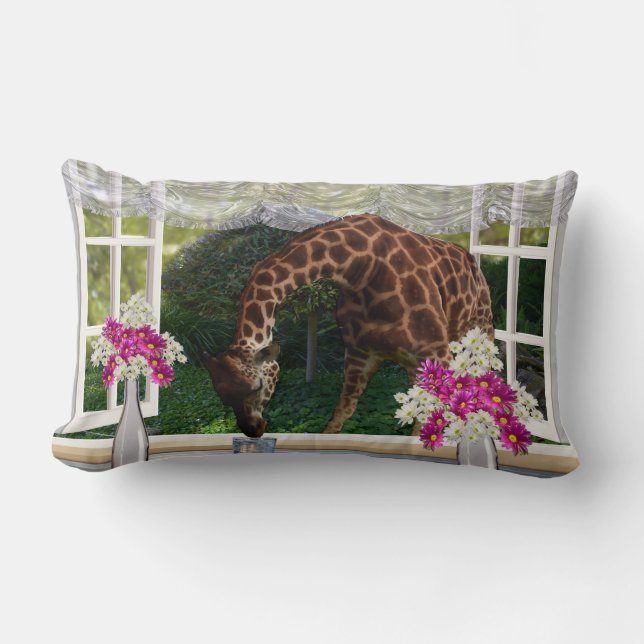 Giraffe in my Widow, Lumbar Cushion Lumbarkudde (Framsida)