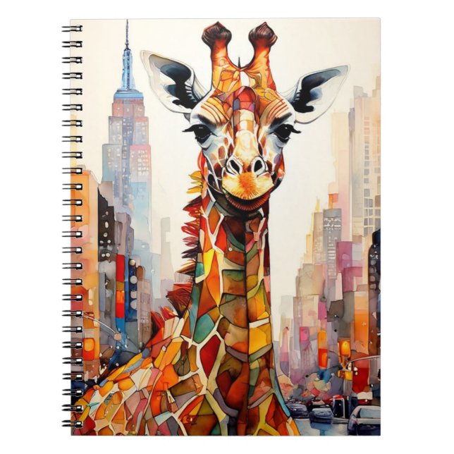 Giraffe in New York Notebook Journal Anteckningsbok (Framsidan)