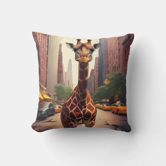 Giraffe in NYC Kudde (Framsida)