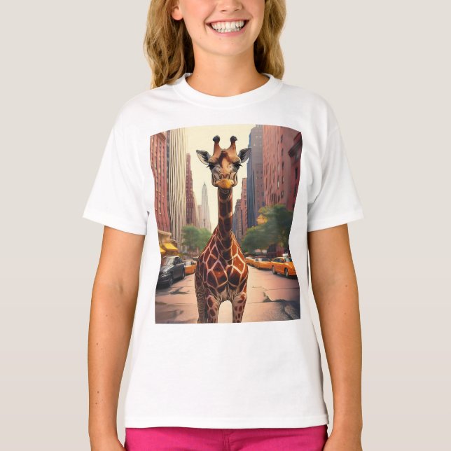 Giraffe in NYC T Shirt (Framsida)