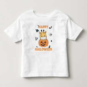 Giraffe in pumpkin Cute Giraffes Happy halloween T Shirt