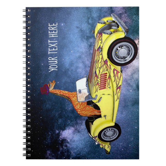 Giraffe in space Anpassningsbar Photo Notebook Anteckningsbok (Framsidan)