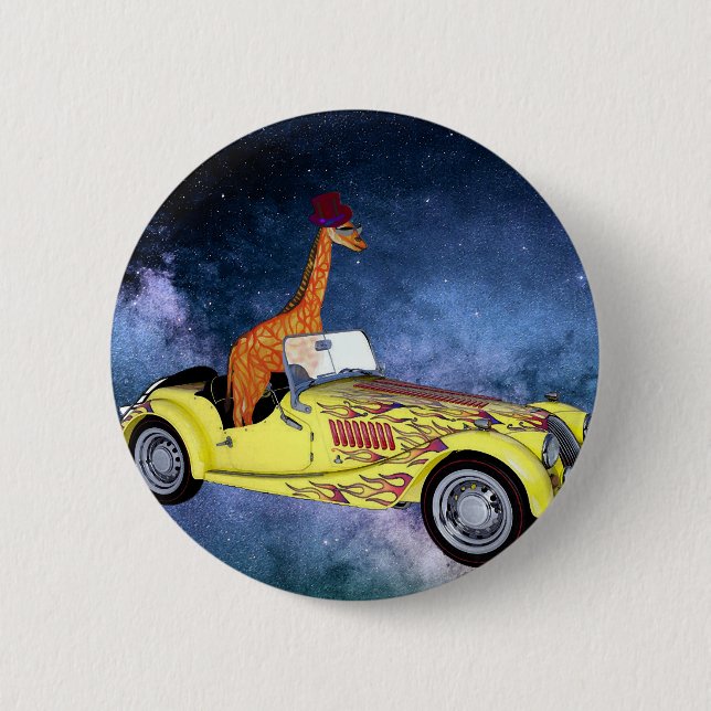 Giraffe in space Badge Knapp (Framsida)