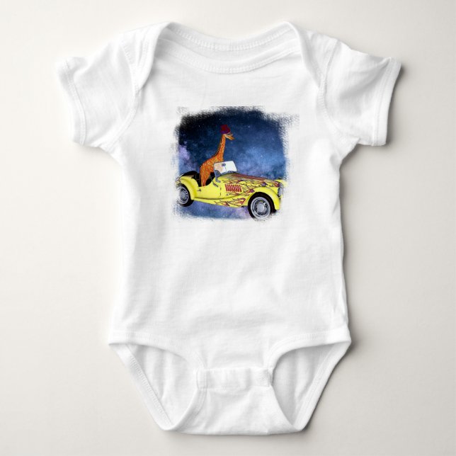 Giraffe in Space Jersey Bodydräkt Tröja (Framsida)