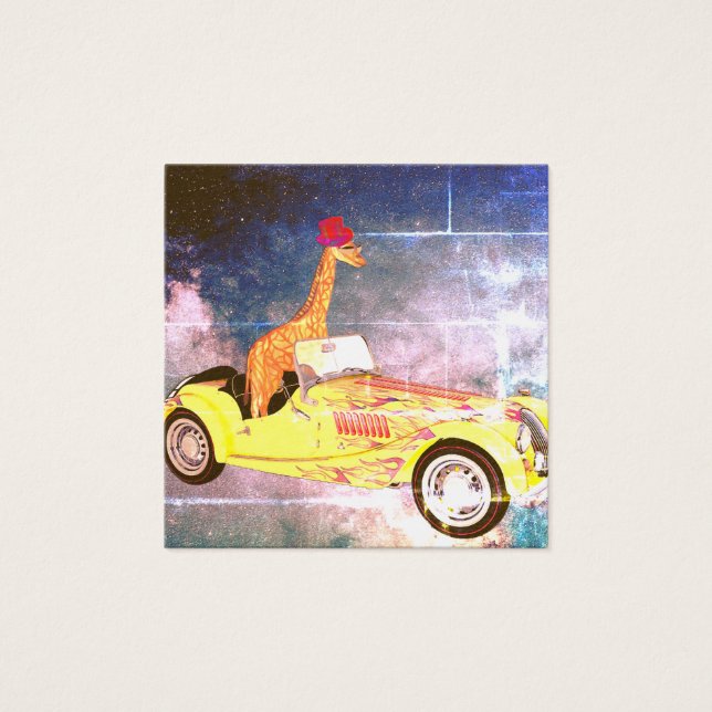 Giraffe in Space Standard Notes Fyrkantigt Visitkort (Framsida)