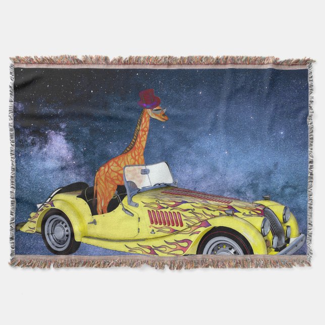 Giraffe in Space Throw Blanket Filt (Framsidan)