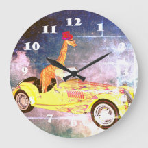 Giraffe in Space Wall Clock