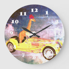 Giraffe in Space Wall Clock Stor Klocka