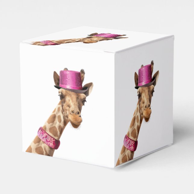 Giraffe in sparkly rosa hat presentaskar (Framsidan Sidan)