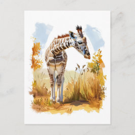 Giraffe in Tall Grass Helg Vykort