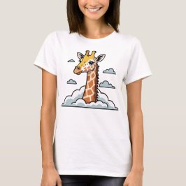 Giraffe in the Clouds Cute Animal T Shirt