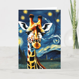 Giraffe in the Starry Night Kort