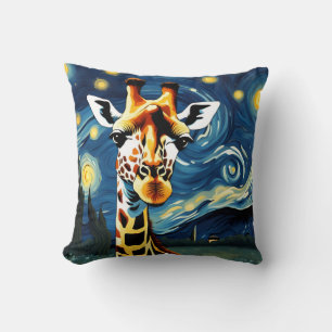 Giraffe in the Starry Night Kudde