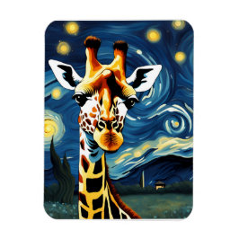 Giraffe in the Starry Night Magnet
